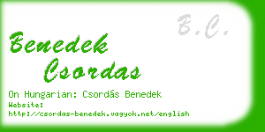 benedek csordas business card