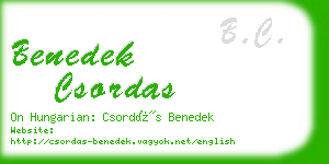 benedek csordas business card